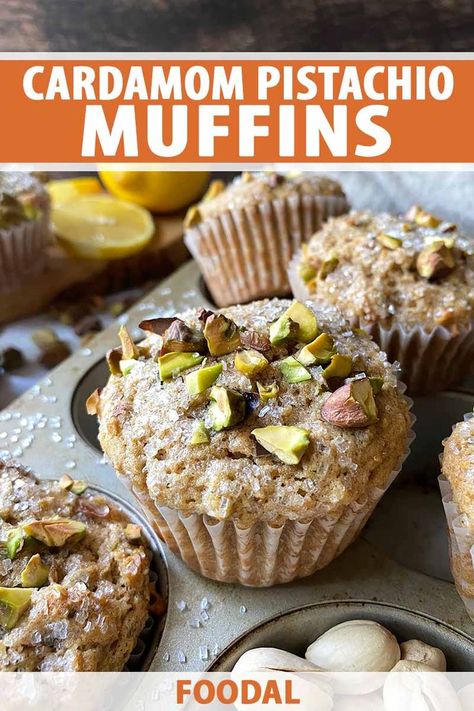 Bring simple, wholesome ingredients and nuanced flavors to a classic breakfast treat. Our recipe for cardamom pistachio muffins uses whole wheat flour, and features hints of lemon zest and floral spices that complement the nutty chopped pistachios. Read more now on Foodal. #pistachiomuffins #cardamom #foodal Pistachio Muffin, Pistachio Muffins Recipe, Cardamom Muffins, Pistachio Muffins, Autumn Breakfast, Breakfast Bread Recipes, Breakfast Bread, Classic Breakfast, Fall Breakfast