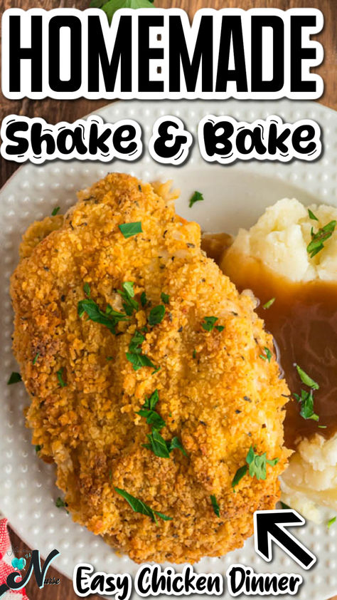 Enjoy a delicious and easy chicken dinner with our homemade Shake and Bake Chicken recipe! Perfect for a quick summer meal, Homemade Chicken Shake And Bake, Shake And Bake Seasoning Recipe, Homemade Shake And Bake Chicken Seasoning Mixes, Shack And Bake Chicken, Crispy Shake And Bake Chicken, Home Made Shake And Bake For Chicken, Keto Shake And Bake Chicken, Copycat Shake And Bake Chicken, Shake And Bake Recipes Homemade