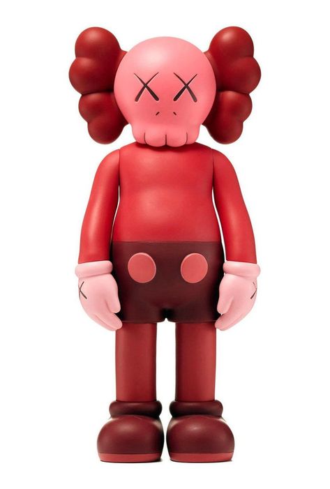 KAWS Blush Companion (KAWS red blush) | From a unique collection of Figurative Sculptures at https://www.1stdibs.com/art/sculptures/figurative-sculptures/. Kaws Companion, Kaws Wallpaper, Vinyl Painted, Red Blush, Painted Vinyl, Girls Toys, Toys Toys, Toy Art, Vinyl Toys