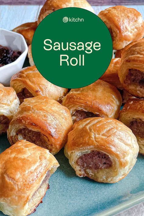 These Flaky Sausage Rolls Are the U.K. Equivalent of Pigs in a Blanket Sausage Rolls Puff Pastry Pioneer Woman, British Sausage Rolls Recipe, Mini Sausage Rolls, Sausage Roll Recipe, English Sausage Rolls Recipe, Sausage Rolls Puff Pastry, Best Sausage Roll Recipe, British Baking Show Recipes, Homemade Sausage Rolls