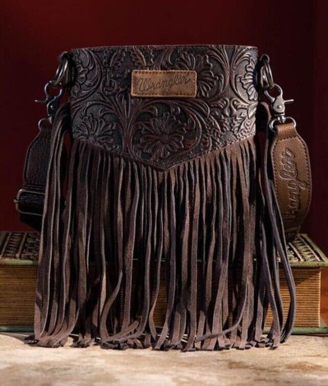 Western Bags, Western Bag, Front Fringe, Wrangler Vintage, Fringe Crossbody Bag, Fringe Purse, Floral Tunic Tops, Floral Tunic, Western Boho