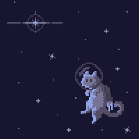 Pixel Space Aesthetic, Cat Pixel Art Wallpaper, 100x100 Pixel Pfp, Pixel Space Art, Pixel Cat Pfp, Space Aesthetic Pfp, Space Icons Aesthetic, Astronaut Pixel Art, Space Cat Wallpaper