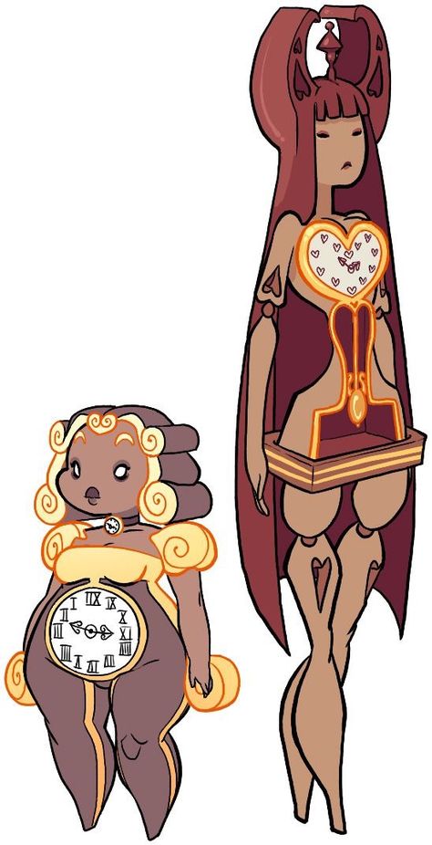 Clock Head Character, Clock Illustration Art, Zodiac Character Design, Clock Monster, Madoka Witch, Orange Characters, Hour Glass Body, Cartoon Glasses, Beast Disney