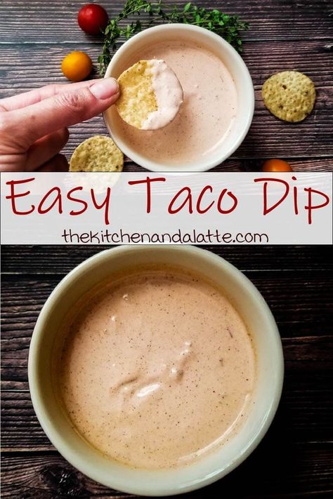 Taco dip is an easy to make appetizer recipe.  Perfect for any gathering and uses just a few simple spices along with sour cream and salsa.  #tacodip #appetizerrecipes #diprecipes #easydiprecipe Taco Sour Cream Dip, Southwest Taco Dip, Sour Cream And Taco Seasoning Dip, Salsa And Sour Cream Dip, Homemade Taco Dip, Taco Seasoning Dip Sour Cream, Taco Ranch Dip, Salsa Sour Cream Dip, Tortilla Chip Dip Recipes Easy