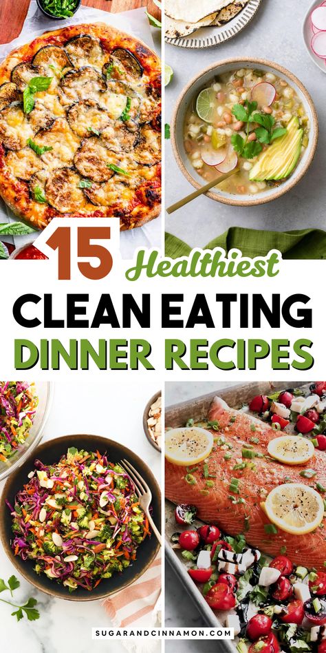 Explore mouthwatering "Healthy Clean Eating Dinner Ideas" that are perfect for any night! 🍅🍛 With quick and easy recipes featuring wholesome ingredients, you can make healthy eating a breeze. Enjoy satisfying meals without compromising on flavor. Save this pin to keep these delicious ideas at your fingertips! Healthy Weekly Dinners, Healthy Dinner Ideas For Two Clean Eating, Whole Foods Recipe Easy, Easy Clean Family Dinners, Best Recipes For Dinner Healthy, Healthy Meals On Budget, Healthy Satisfying Dinners, Family Friendly Clean Eating Meals, Clean Easy Dinner