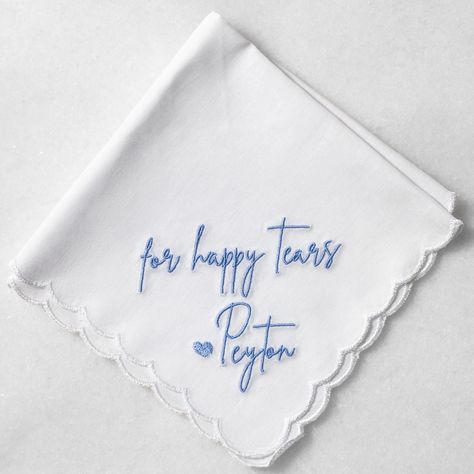 For Happy Tears Custom Embroidered Wedding Handkerchiefs for Bride or Mother of the Bride Day Of Groom Gift From Bride, Mother Of Bride Handkerchief, Gift For Bride Who Lost Mother, Gift To Mother Of The Bride, Bridesmaid Embroidery Gifts, Maid Of Honor Gift To Bride Wedding Day, Cool Wedding Gifts For The Couple, Mother Of The Bride Wedding Gift, Thoughtful Wedding Ideas