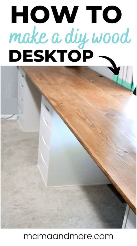 Butcher Block Home Office, Countertop Desk Diy, Computer Desk Plans, Butcher Block Desk, Diy Wood Desk, Countertop Desk, Diy Office Desk, Crafting Room, Floating Desk