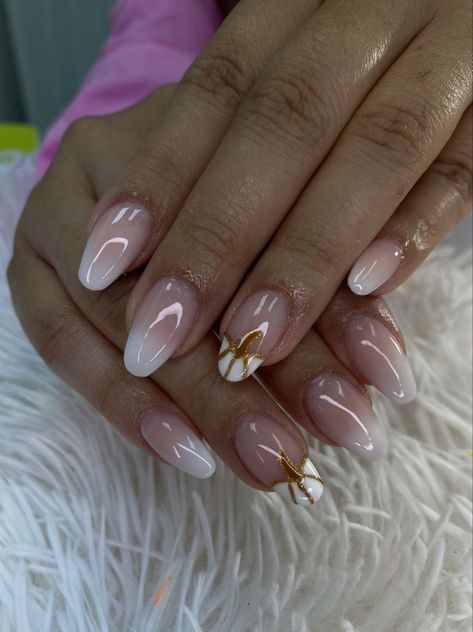 Neutral Fall Nails Pumpkin, White Pumpkin Nails Fall, Cute White Fall Nails, French Manicure With Pumpkin, French Thanksgiving Nails, Nude Pumpkin Nails, Pumpkin French Nails, Pumpkin Tip Nails, Neutral Pumpkin Nails