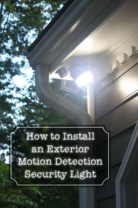 How to Install an Exterior Motion Detection Security Light. Yes, you can do it yourself, and feel safer around your own home! Outdoor Lighting Ideas, Security Lighting, Outdoor Security Lighting, Rv Bus, Diy Light Fixtures, Home Security Tips, Motion Sensor Light, Diy Home Security, Motion Lights