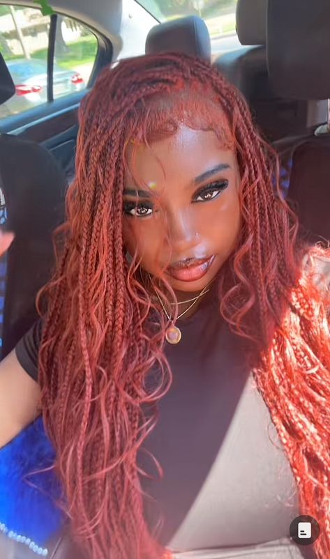 Neon Orange Braids, Orange Braids Black Women, Orange Braids, Braids Black Women, Dyed Hair Inspiration, Black Girls Hairstyles, Neon Orange, Dyed Hair, Beauty Skin