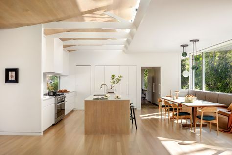 Kitchen Timber Floor, Timber Floor, House Green, Modern Renovation, Modern Deco, Kitchen Ceiling, The Local Project, Local Furniture, Built In Bench