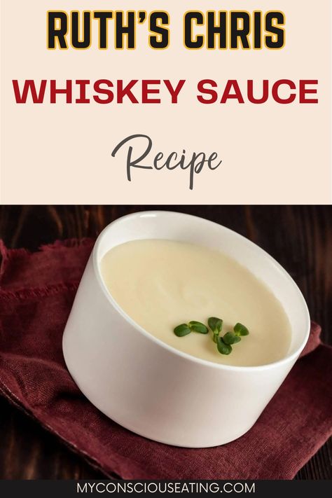 Whiskey sauce with a sprinkle of herbs Pioneer Woman Green Beans, Whiskey Sauce Recipe, Whiskey Sauce, Ruths Chris Steakhouse, Wild Rice Pilaf, Ruth Chris, Steak Dishes, Steak House, Sangria Recipes