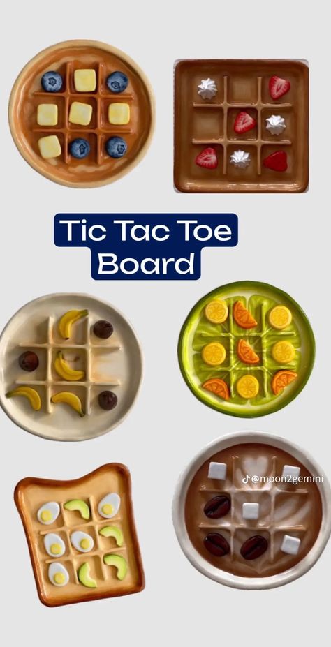 Tic Tac Toe Board, Diy Pottery Painting, Diy Air Dry Clay, Air Dry Clay Projects, Pinterest Diy Crafts, Tanah Liat, Clay Diy Projects, Clay Crafts Air Dry, Garden Art Crafts