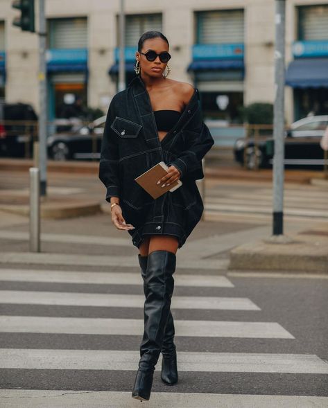 DIDI-STONE on Instagram: “🚶🏾‍♀️” Didi Stone Outfits, Didi Stone, Black Thigh High Boots, Glam Chic, Fashion Guide, Miuccia Prada, Thigh High Boots, Thigh Highs, Runway Fashion