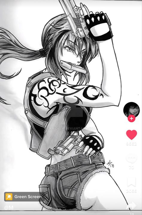 Revy Fanart, Black Lagoon Wallpapers, Revy X Rock, Black Lagoon Revy, Revy Black Lagoon, Anime Tattoo Ideas, Black Lagoon Anime, Fan Anime, Anime Tattoo