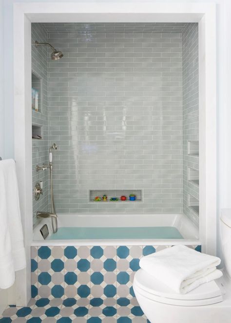 20 Kid-Friendly Bathroom Design Ideas | HGTV Kid Friendly Bathroom, Restroom Remodel, Kids Bathroom Remodel, Kids Bathroom Design, Mermaid Bathroom Decor, Refinish Bathtub, Mermaid Bathroom, Bathtub Design, Bad Inspiration