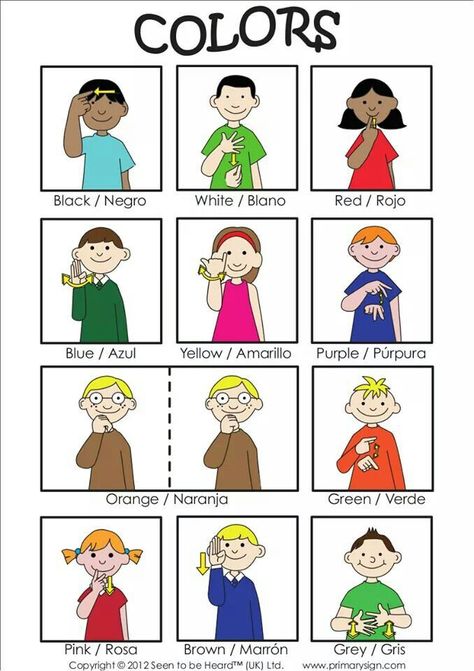 Teach your students how to say the colors in sign language. Good for children to learn multiple langua… | Asl sign language, Sign language words, Baby sign language Sign Language Colors, Simple Sign Language, Sign Language Chart, Sign Language For Kids, Sign Language Phrases, Sign Language Words, Asl Learning, Asl Sign Language, Sign Language Alphabet