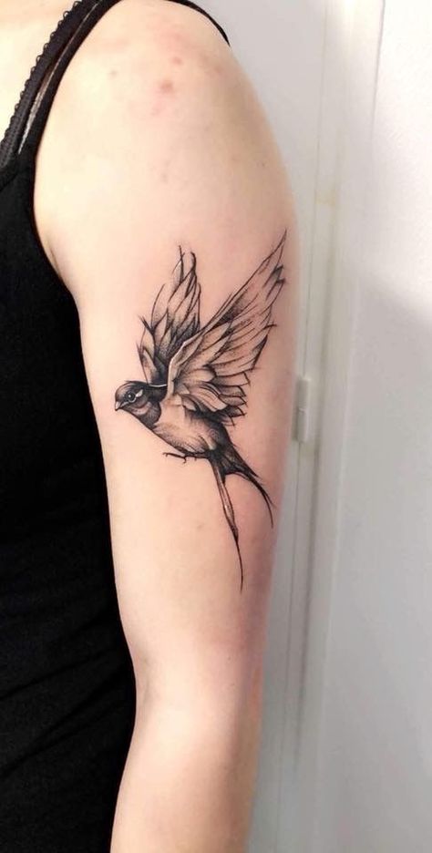 Cool Bird Tattoos, Nightingale Tattoo, Swallow Tattoo Meaning, Tattoo Pierna, Freedom Tattoos, Crazy Tattoos, Magic Runes, Sparrow Tattoo, Swallow Tattoo