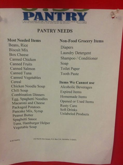 Food pantry needs Church Food Pantry Ministry, Home Pantry, Pantry Food, Canned Fruits, Can Salmon, Chili Soup, Canned Vegetables, Biscuit Mix, Ministry Ideas