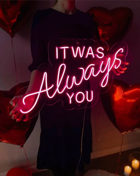 IT WAS ALWAYS YOU sign we create for your special celebrations! This neon sign you can choose: 🎁 as decor or gift for any occasion - wedding, engagement, birthday, valentines day and many others ❤️ to create your own vibe for proposal, couples date  🎉 to bring more light and style to your party  😎 to make a statement and design the mood in any space, photo zone CelebrateWithUs neon signs will bring you unforgettable impressions😍 ♥ ITEM DETAILS: Signs are made from long-lasting, durable and e Couples Shower Sign, Unique Wedding Signs, Recycling Station, Wedding Wall Decorations, Wedding Neon Sign, Engagement Party Decorations, Romantic Photos, Neon Wedding, Couple Shower