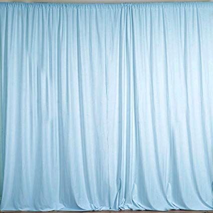 Amazon.com: AK TRADING CO. 10 feet x 10 feet Polyester Backdrop Drapes Curtains Panels with Rod Pockets - Wedding Ceremony Party Home Window Decorations - Light Blue: Home & Kitchen Tall Curtains, Light Blue Curtains, Curtain Backdrops, Window Decorations, Home Window, Seamless Backdrop, Pipe And Drape, Blue Curtains, Drape Panel