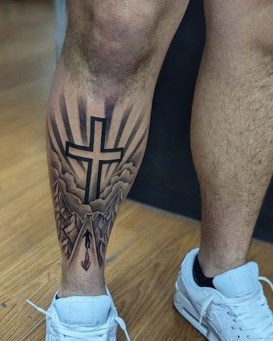 Cross Tattoo Designs for Men Unique Cross Tattoos, Faith Tattoo, Cross Tattoo For Men, Cross Tattoo Designs, Cross Tattoo, Tattoo Designs Men, Leg Tattoos, Tattoos For Guys, Tattoo Designs