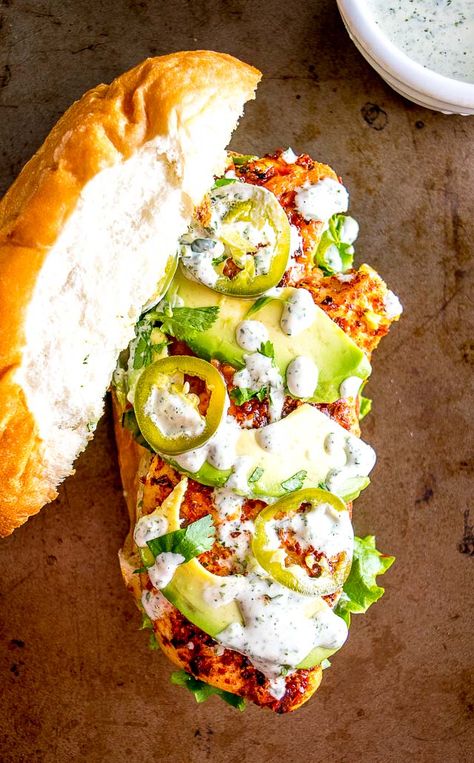 Chicken Torta with Cilantro Lime Mayo | Mexican Please