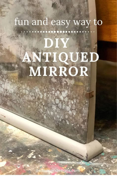 I can't believe how easy this was! The easiest DIY antique mirror tutorial I've ever tried. I will be doing more of these gorgeous mirror makeovers. via @dododsondesigns Antique Mirror Wallpaper, Diy Antique Mirror, Antique A Mirror, Mirror Upcycle, Antique Mirror Diy, Spiegel Diy, Aged Mirror, Distressed Mirror, Mirror Makeover