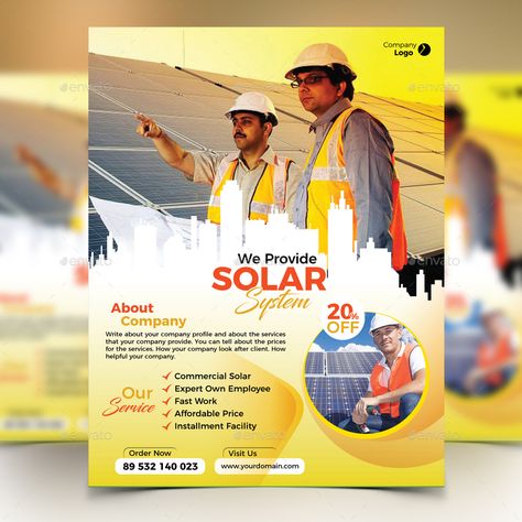 Solar Energy Flyer Preview - GraphicRiver Renewable Energy Design, What Is Solar Energy, Hiring Poster, Solar Energy For Home, Renewable Energy Technology, Energy Companies, Solar Energy System, Writing About Yourself, Energy Technology