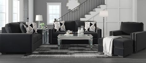 Find Discounted Ashley Living Room Furniture for Sale in Buffalo, NY Onyx Living Room, Cushion Styling, Modern Living Room Set, Contemporary Loveseat, Standard Of Living, Chic Sofa, Chic Chair, Modern Loveseat, Dressed To Impress