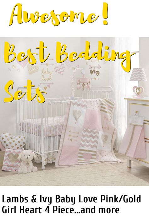 Lambs and Ivy Baby Love Pink/Gold Girl Heart 4 Piece Crib Bedding Set ... (This is an affiliate link) Floral Crib Bedding Set, Princess Crib Bedding, Pink Crib Bedding Set, Baby Girl Elephant Nursery Pink Crib Bedding Sets, Lambs & Ivy, Baby Bedding Sets Bed Bath & Beyond, Gold Girl, Crib Bedding Sets, Crib Bedding