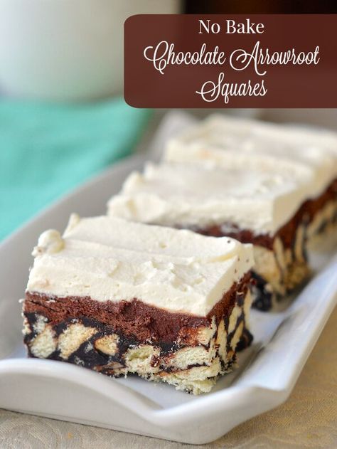 These old fashioned Chocolate Arrowroot Cookie Squares are an all-time favorite that has been made in my family for decades; great for the freezer too. Arrowroot Cookies, Cookie Squares, Newfoundland Recipes, Christmas Baking Cookies, Rock Recipes, Bars And Squares, Tandoori Masala, Bake Cookies, Bake Desserts