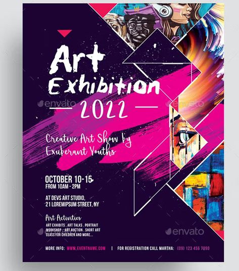 28+ Art Event Flyer | Free & Premium Flyer Templates Poster Ideas For Events, Poster For Event Ideas, Art Exhibition Posters Design, Flyers Example, E Poster Ideas, Poster Design For Event, Art Show Flyer Template, Exhibition Flyer Design, Invitation For Art Exhibition