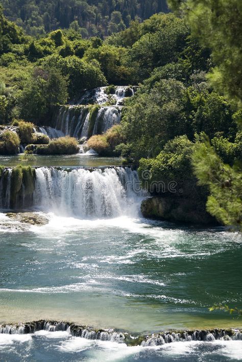 Krka Waterfalls, Plitvice National Park, Ocean Images, Krka National Park, Waterfall Paintings, Mountain Waterfall, Plitvice Lakes National Park, Fairy Queen, Lake Water