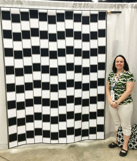 Optical Illusion Quilt Along Begins May 19th! Read about the origin of this design… – Christa Quilts Illusion Quilts, Optical Illusion Quilts, Improv Quilts, Quilts Modern, Carpenters Square, Bargello Quilts, Big Block Quilts, Black And White Quilts, White Quilts