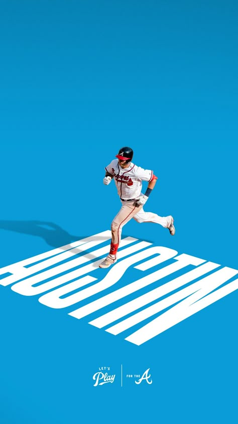 Atlanta Braves Wallpaper, Austin Riley, Brave Wallpaper, Sports Design Ideas, Sports Design Inspiration, Sport Poster Design, Football Photos, Sports Graphics, Event Branding