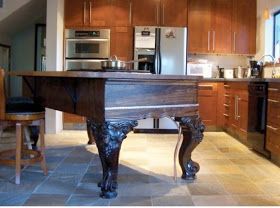 Dishfunctional Designs: The Salvaged & Repurposed Piano Piano Kitchen, Wooden Kitchen Island, Repurposed Piano, Piano Crafts, Piano Table, Kitchen Center Island, Upcycled Garden, Antique Piano, Table Design Ideas