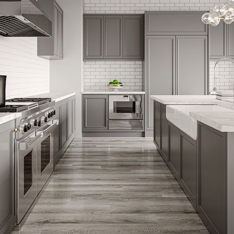 Laminate flooring in kitchen