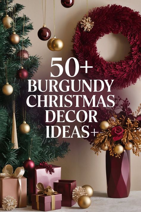 50+ Burgundy Christmas Decor Ideas Green And Burgundy Christmas Decor, Maroon Christmas Decorations, Christmas Buffet Table Decor, Burgundy Christmas Decor, Christmas Buffet Table, Elegant Tablescapes, Burgundy Christmas, Buffet Table Decor, Christmas Buffet