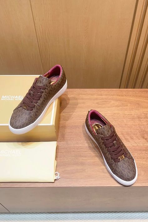 Sneakers for women | sneakers fashion | sneaker ball outfit idea | sneaker ideas | Michael Kors Woman Sneakers | Michael Kors Keaton Signature Logo Brown Sneaker Sneakers Alexander Mcqueen, Women Sneakers Fashion, Sneaker Ideas, Most Comfortable Sneakers, Ball Outfit, Sneaker Ball, Lanvin Sneakers, Woman Sneakers, Chanel Women