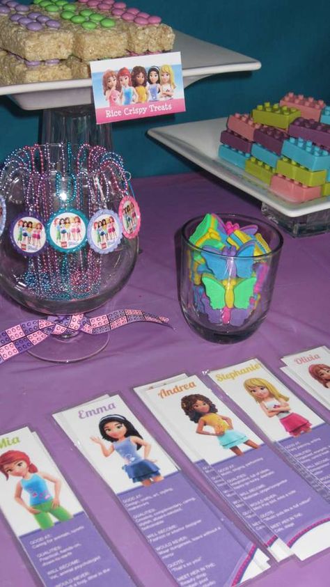 Lego Friends Birthday Party Ideas | Photo 4 of 23 | Catch My Party Lego Girls Birthday Party, Lego Friends Party Ideas, Girls Lego Party, Friends Birthday Party Ideas, Friends Party Ideas, Lego Friends Birthday Party, Girls Lego, Lego Friends Birthday, Lego Friends Party