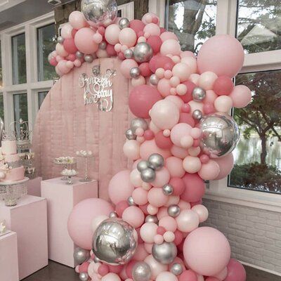 Vintage Red Wedding, Pink Birthday Theme, Pink Birthday Party Decorations, Pink Birthday Decorations, Pink Party Theme, 18th Birthday Decorations, 16th Birthday Decorations, Pink Party Decorations, Decoration Balloon