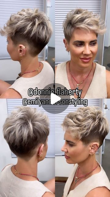 Donnie Flaherty, NASM CPT, CNT on Instagram: "Chop chop for summer💇🏼‍♀️💁🏼‍♀️☀️

A razor never felt so good😉 Back to my shorter pixie and loving it!

I swear @emilyandersonstyling is the freakin QUEEN when it comes to hair. It’s not just about giving me what I want but knowing my hair and head shape so well to create what will look best on me. She nails it every time!! Plus I always love my time with her🩷

✨Highlights toned with Shadeseq 10n + 9vg✨

#shorthaircut #shorthairstyle #womenover40 #pixiehaircut #pixiehair #undercutpixie #shavedpixie #shorthairideas #shorthairlove" Shaved Pixie, Nasm Cpt, Chop Chop, Undercut Pixie, Head Shapes, Short Pixie, Pixie Hairstyles, What I Want, Pixie Haircut