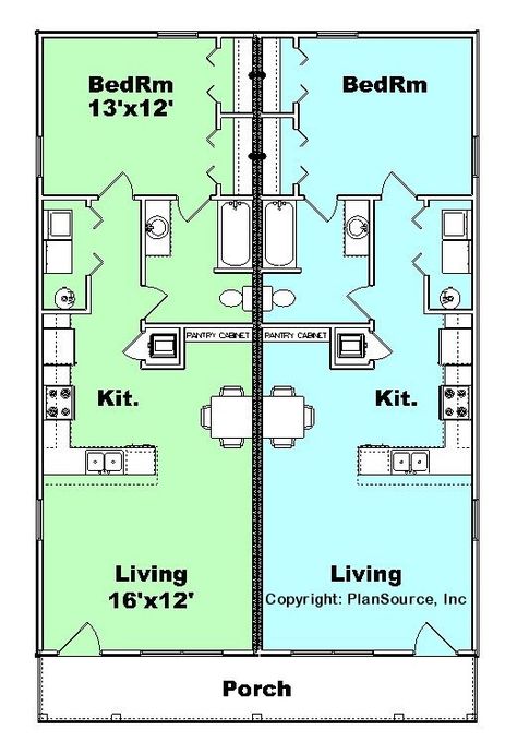 1 Bedroom Duplex Floor Plans, Tiny House Duplex Plans, Tiny Duplex House Plans, Duplex Floor Plans, Duplex Plans, Apartment Floor Plan, House Plans One Story, Cabin Floor Plans, Small House Floor Plans