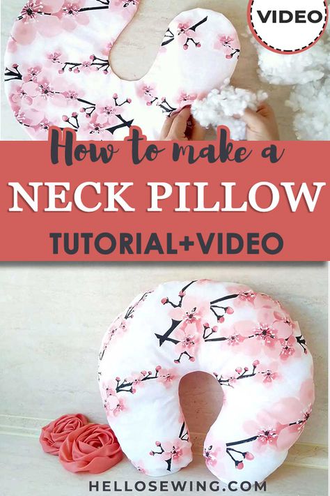 Travel Pillow Diy, Neck Pillow Pattern, Diy Sleep Mask, Travel Pillow Pattern, Best Neck Pillow, Pillow Tutorial, Neck Pillow Travel, Sewing Pillows, Diy Travel