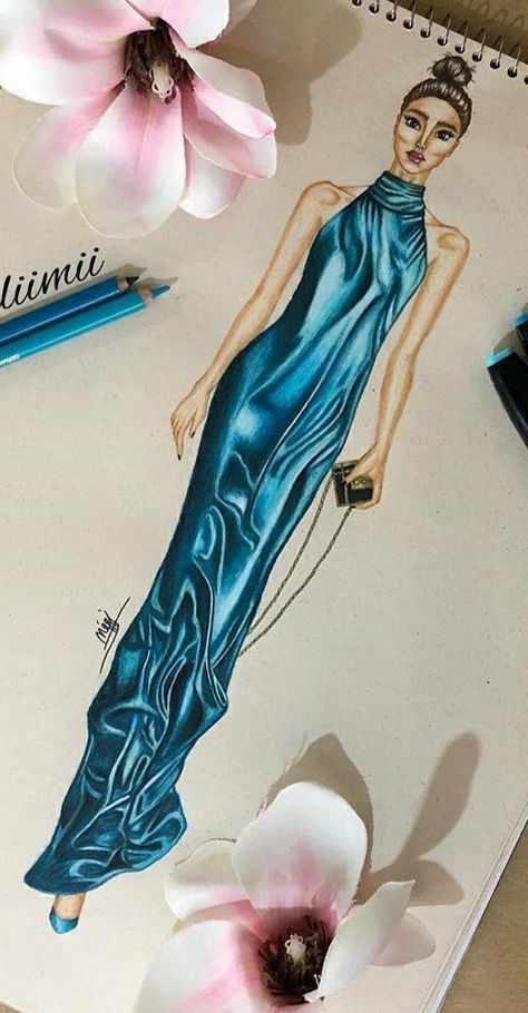 Silk Fashion Illustration, Satin Dress Illustration, Silk Dress Drawing, Satin Drawing, Dress Illustration Art, Fashion Illustration Tutorial, Fabric Drawing, Pencil Sketch Images, Fashion Drawing Sketches