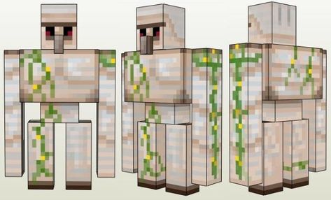 PAPERMAU: Minecraft - The Iron Golem Paper Model - by Oitansensei Iron Golem Statue Minecraft, Iron Golem Minecraft, Minecraft Iron Golem, Villager Minecraft, Minecraft Pinata, Minecraft Iron, Iron Golem, Princess Paper Dolls, Diy Minecraft