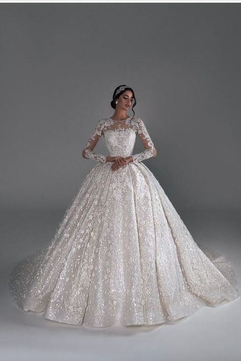 Long Sleeve Ball Gown Wedding Dress, Wedding Dress 2024, Long Sleeve Ball Gowns, Princess Bridal Gown, Princess Bridal, Detachable Train, Dress 2024, Gown Wedding, Ball Gowns Wedding