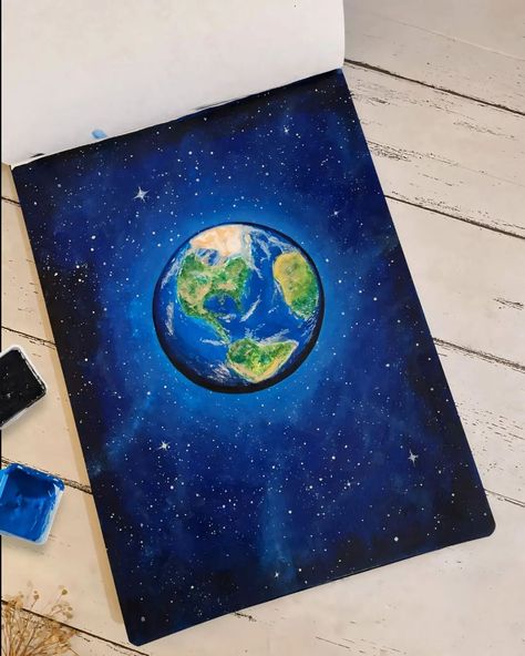 Earth 🌎 Material used: @miyahimi.in gouache @zen_sangam art journal . . My entry for #himipalette2024 @miyaarts @jennyfloresart Theme - Earth 🌎 . . . . . . Realistic Earth painting with gouache #artchallenge #gouache #earth #realistic #earthpainting #earthcapture #artwork #realisticart #spacepainting #spaceart #gouacheartist #artoftheday #paintingonpaper #himigouache #himipalette2024 #artjournal #artcontest Painting With Gouache, Earth Painting, World Painting, Earth Materials, Space Painting, Easy Diy Art, Art Contest, Realistic Art, Art Challenge