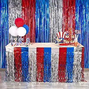 4th Of July Theme Party, America Themed Party, Firecracker Birthday, Labor Day Decorations, Theme Dinners, American Themed Party, Baseball Party Decorations, Fringe Table, Hoco 2024